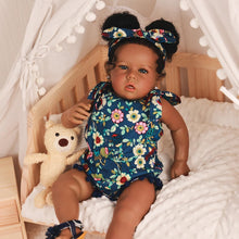 Load image into Gallery viewer, 20-Inch Realistic African American Reborn Baby Doll with Curly Hair - Gift Ready
