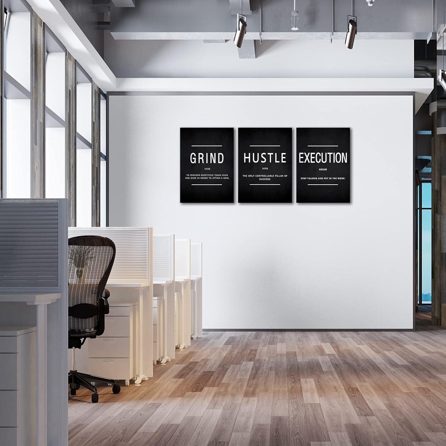 Inspirational Quotes Canvas Art - 3-Piece Motivational Wall Decor for Office