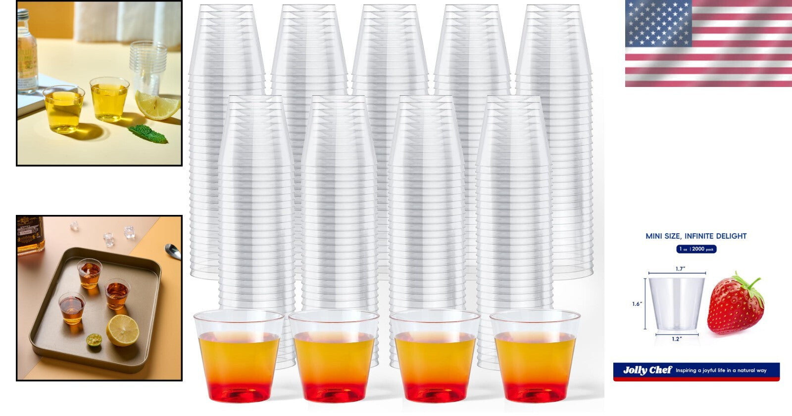 Clear Disposable 1 oz Shot Cups - Perfect for Tasting at Events, 2000 Pack