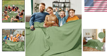 Load image into Gallery viewer, Snag-Proof Pre-Washed Cotton Waffle Throw for Family and Travel - 120"x120"