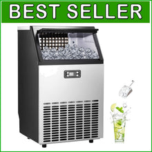 Load image into Gallery viewer, Commercial 48 lbs Stainless Steel Ice Maker with Quick 00 Lbs Daily Production
