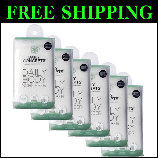 Daily Body Scrubber - Deep Cleansing & Exfoliating Organic Cotton Glove (6x)