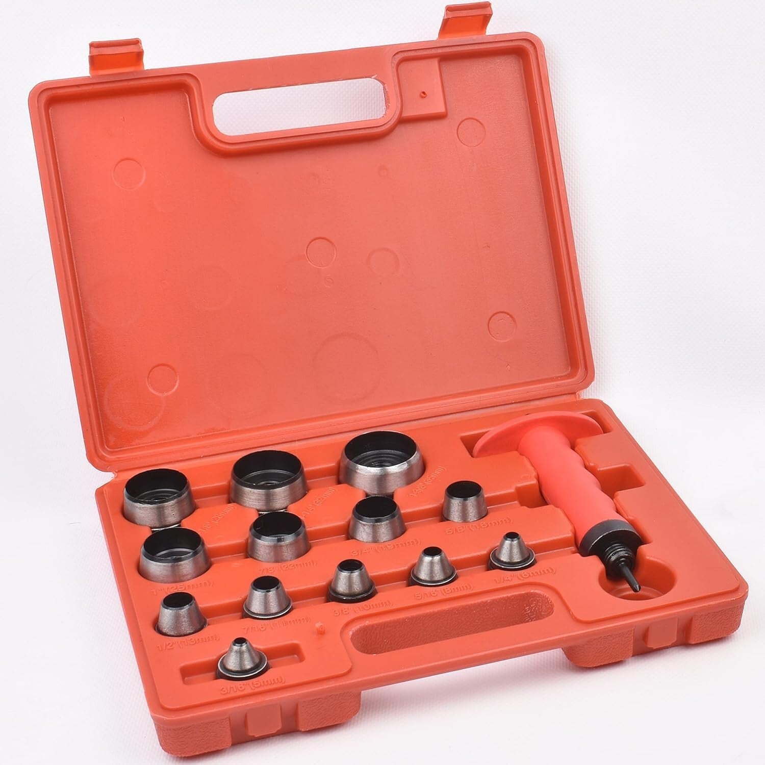 14-Piece Hollow Hole Punch Set – Precision Tool for Leather & Plastic Projects