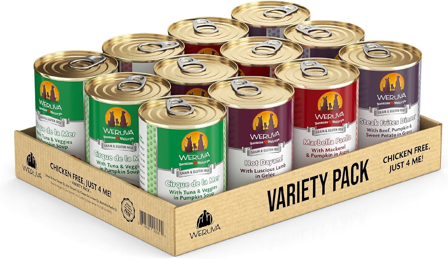 Sustainably Sourced Chicken Free Dog Food Variety Pack - 14oz Cans, 12 Count