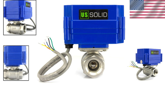 Energy-Efficient 1/2" Motorized Ball Valve - 9-24V DC, Ideal for Automation