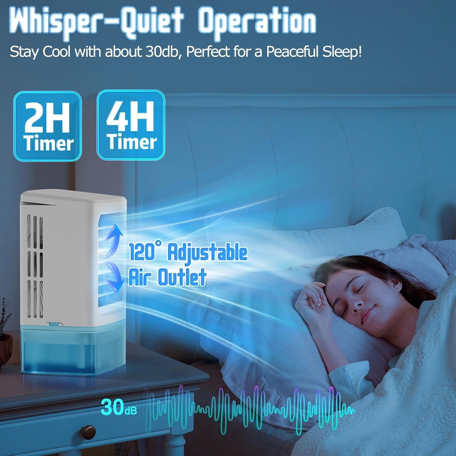 Energy-Efficient Personal Air Conditioner - Portable Design for Camping & Office