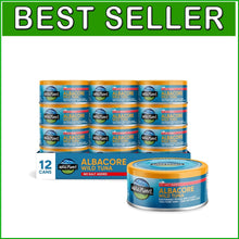 Load image into Gallery viewer, No Salt Added Wild Albacore Tuna, Protein-Rich, Easy Pull Tab, 12 x 5 Ounces