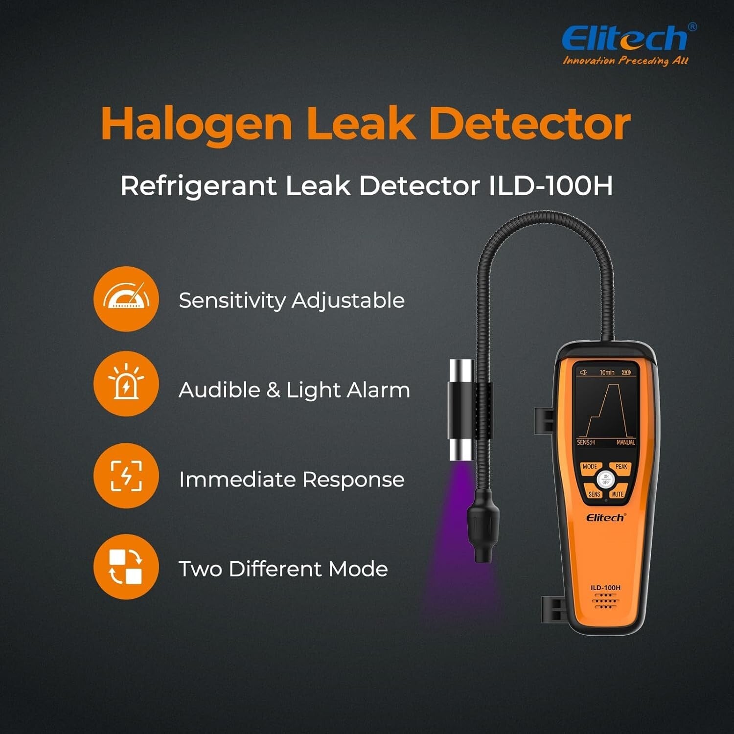 Versatile Leak Detector for Halogen Refrigerants - R22, R410A, R134A Compatible