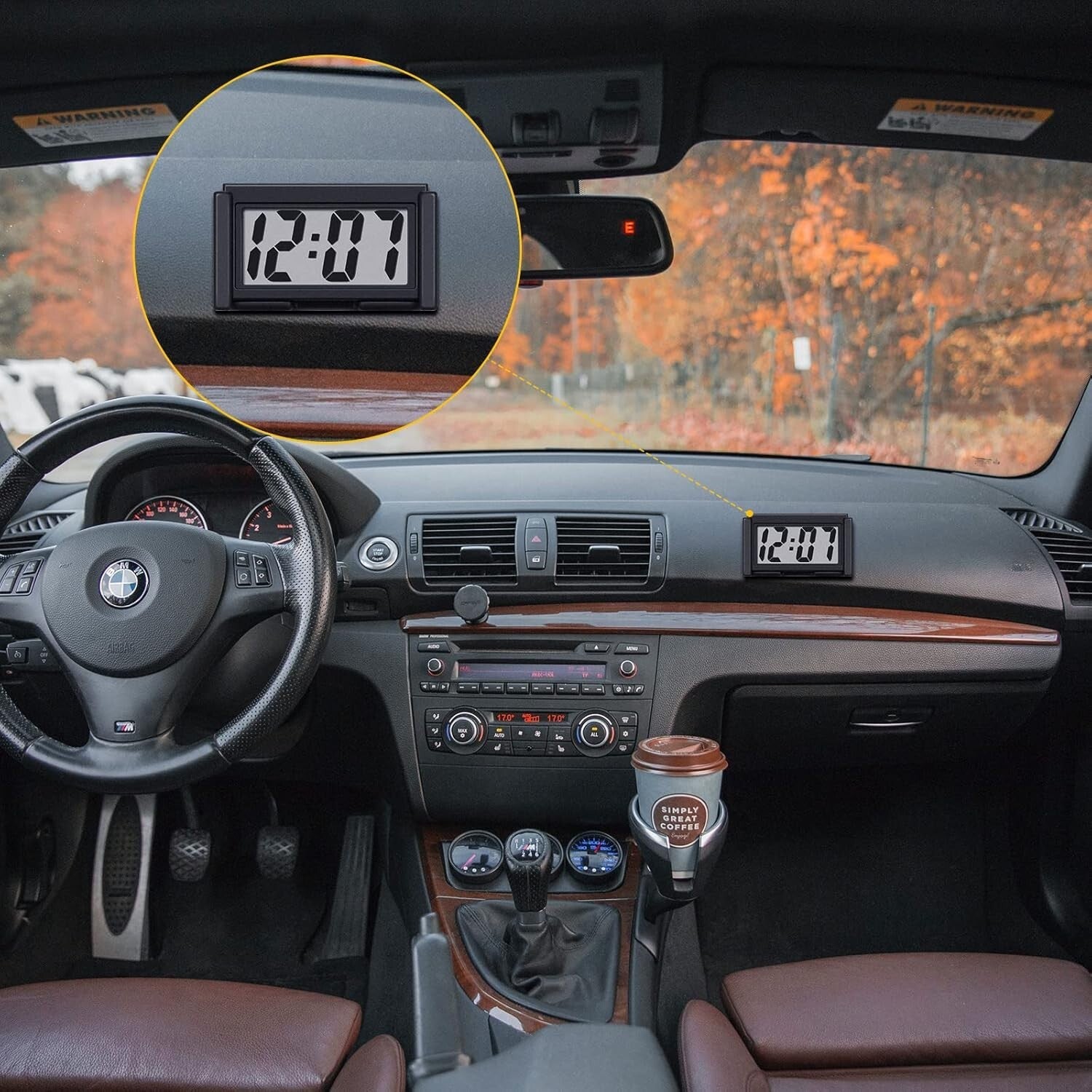 Battery-Operated Mini Digital Clocks – 3 Pack for Safe Driving Convenience