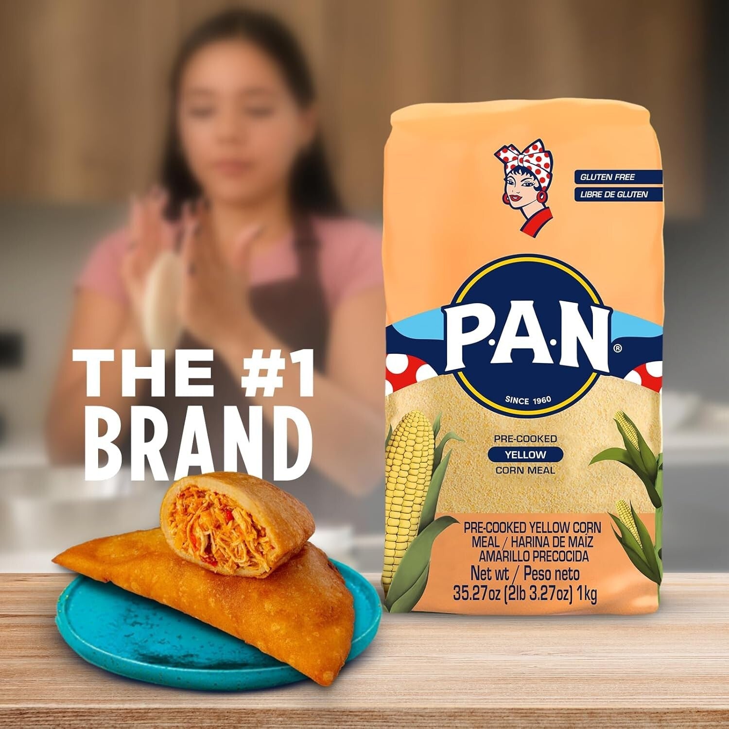 Pre-Cooked Gluten-Free Yellow Corn Meal for Arepas - Pack of 10, 2.2 lb Each