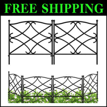 Load image into Gallery viewer, Sturdy 5-Piece Garden Fence Set - Easy Install 32in High Metal Edging for Yards