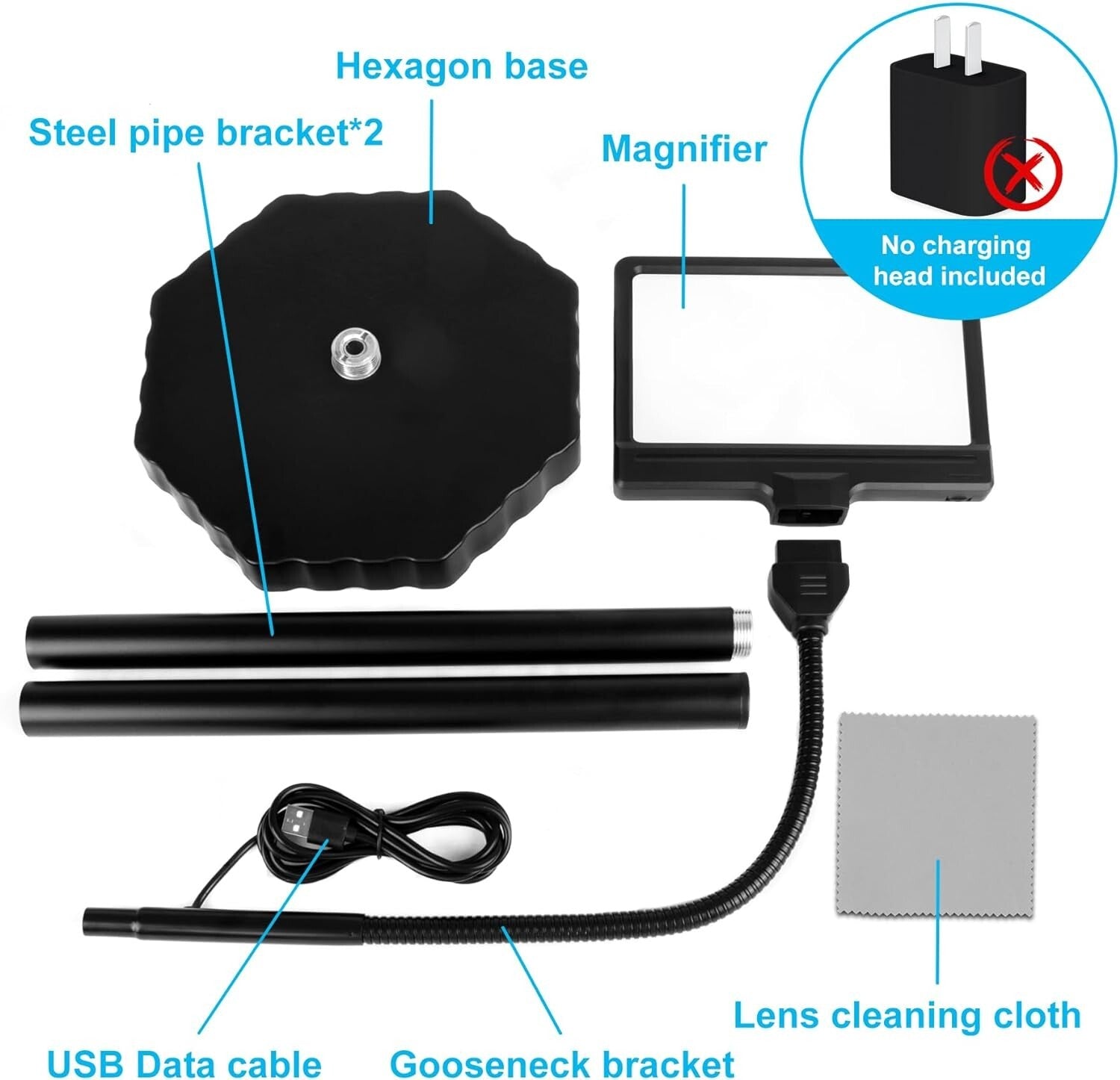 5X LED Floor Magnifier with Dimmable Light & Adjustable Stand, Ideal for Crafts