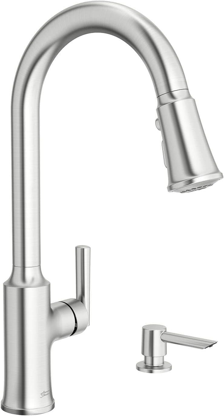 Durable 1-Hole Kitchen Faucet with Retractable Sprayer - Elegant Stainless Steel