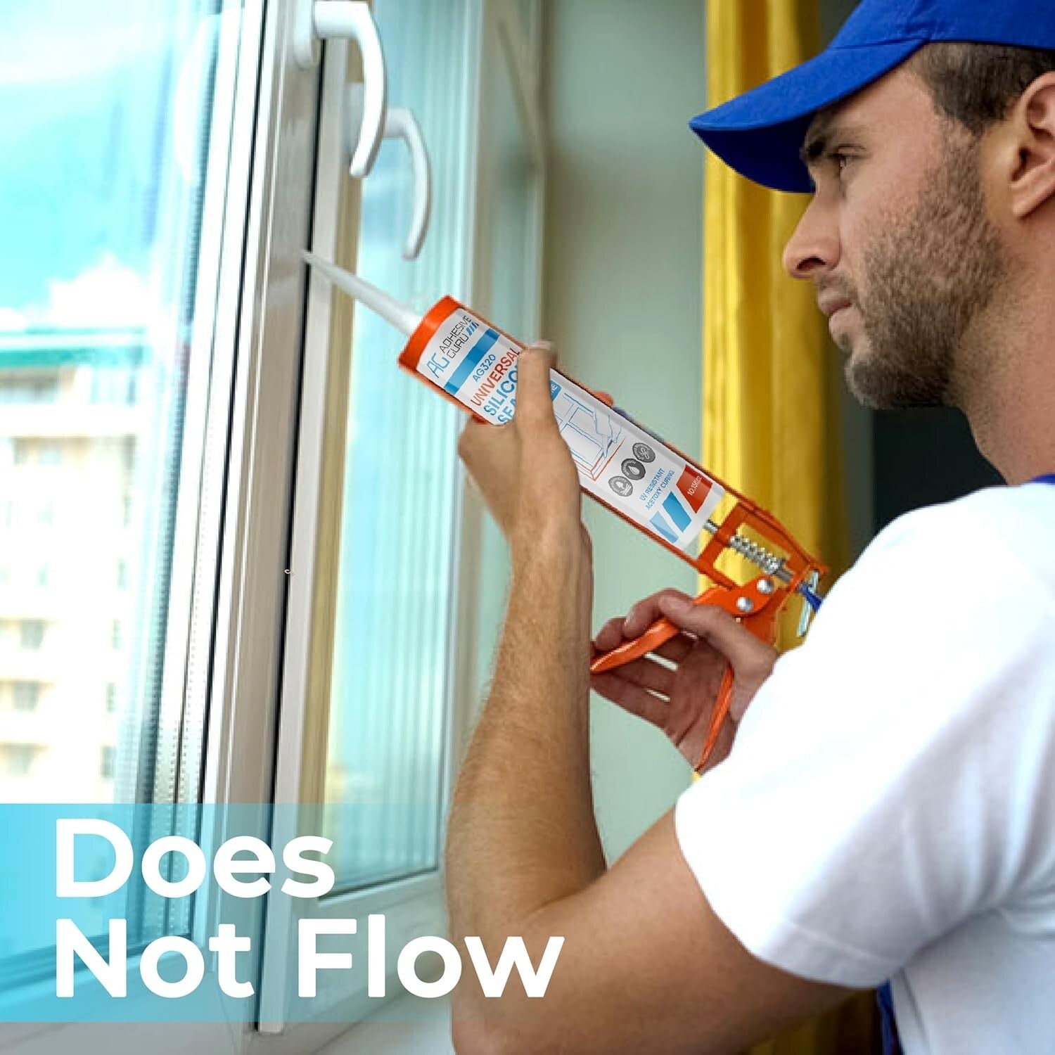 100% Silicone Clear Caulk Sealant - Weatherproof Adhesive for Indoor & Outdoor