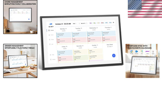 Wall-Mountable Family Calendar with Full HD Touchscreen - 15.6" Planning System
