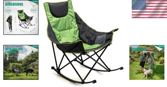 Lightweight Foldable Rocker Chair with 500 LB Capacity for Outdoor Adventures