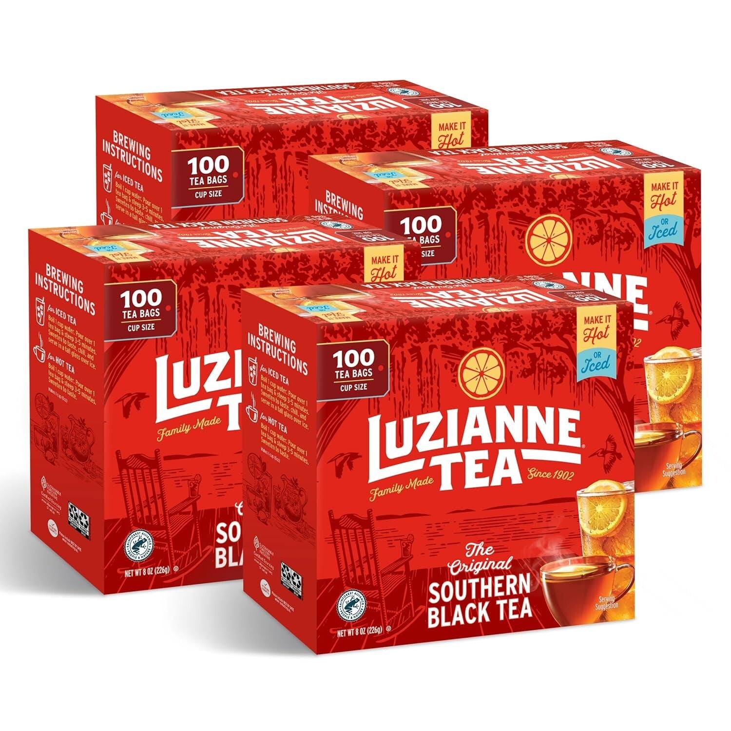 Authentic Southern Unsweetened Iced Tea Bags - 400 Total for Iced Tea Lovers