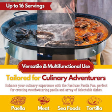 Load image into Gallery viewer, Easy-Clean 22 Inch Enameled Paella Skillet for Large Gatherings &amp; Outdoor Feasts