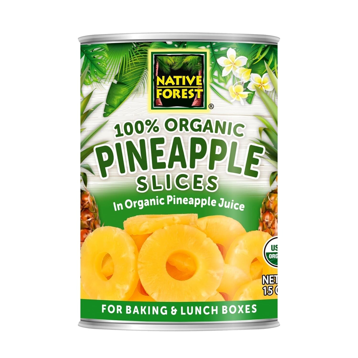 Delicious Organic Pineapple Slices - Sweet, Fresh & Sustainably Sourced, 15oz
