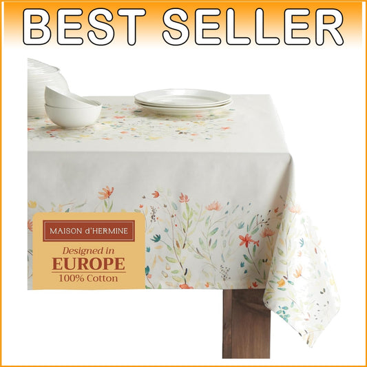 Elegant 60"x90" Cotton Tablecloth with Pleated Corners - Ideal for Any Occasion