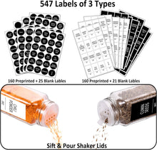 Load image into Gallery viewer, Premium Spice Jar Set with Bamboo Lids, Silicone Funnel &amp; 547 Spice Labels