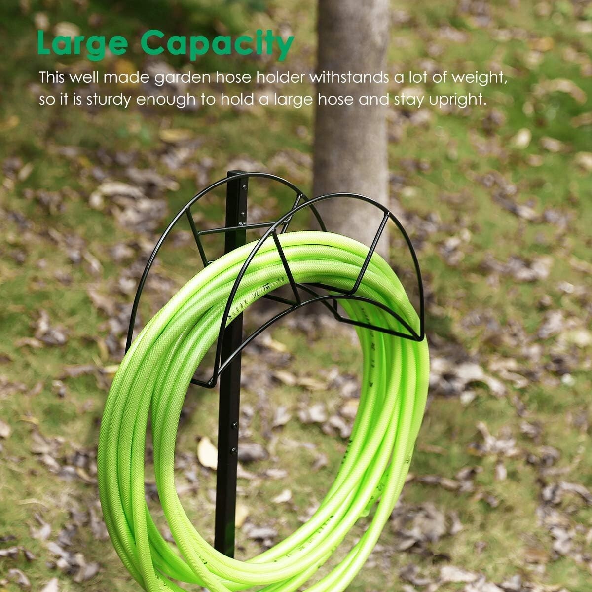 Detachable Heavy-Duty Freestanding Hose Holder - Elegant Outdoor Storage