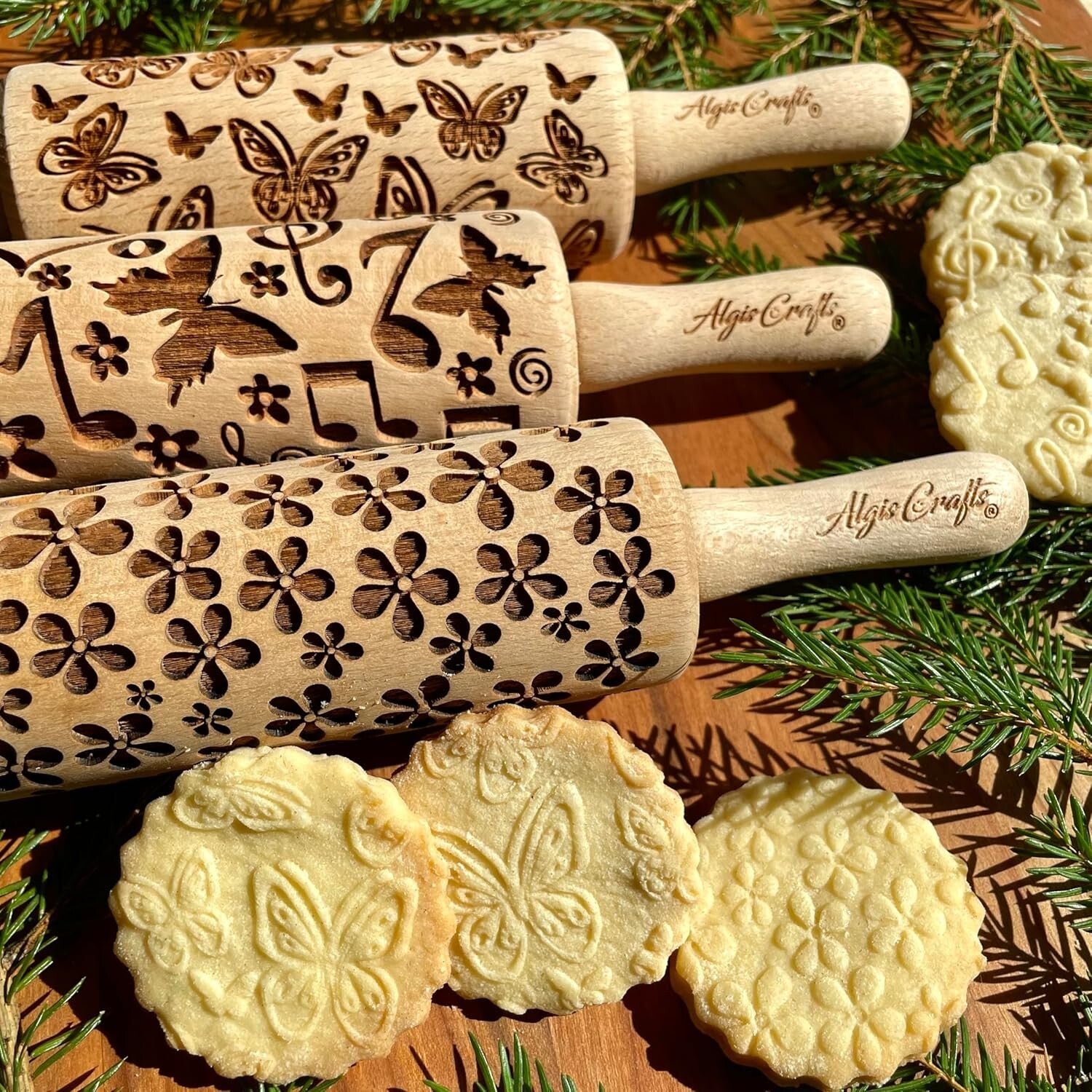 SUMMER 3 Kid Rolling Pin Set - Engraved Mini Baking Tools for Creativity