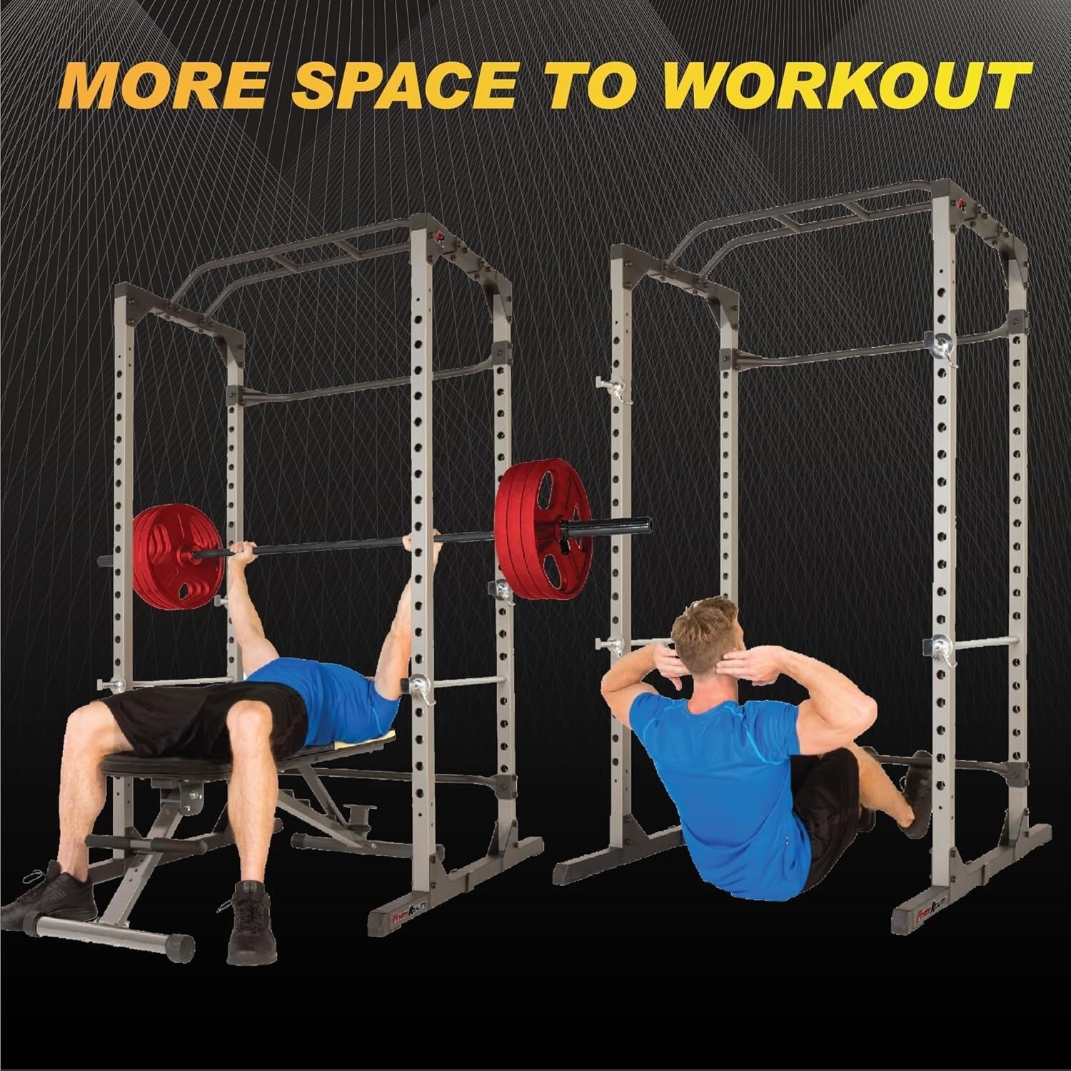 Versatile Power Cage with Multi-Grip Pull-Up Bar and LAT Pulldown Attachment