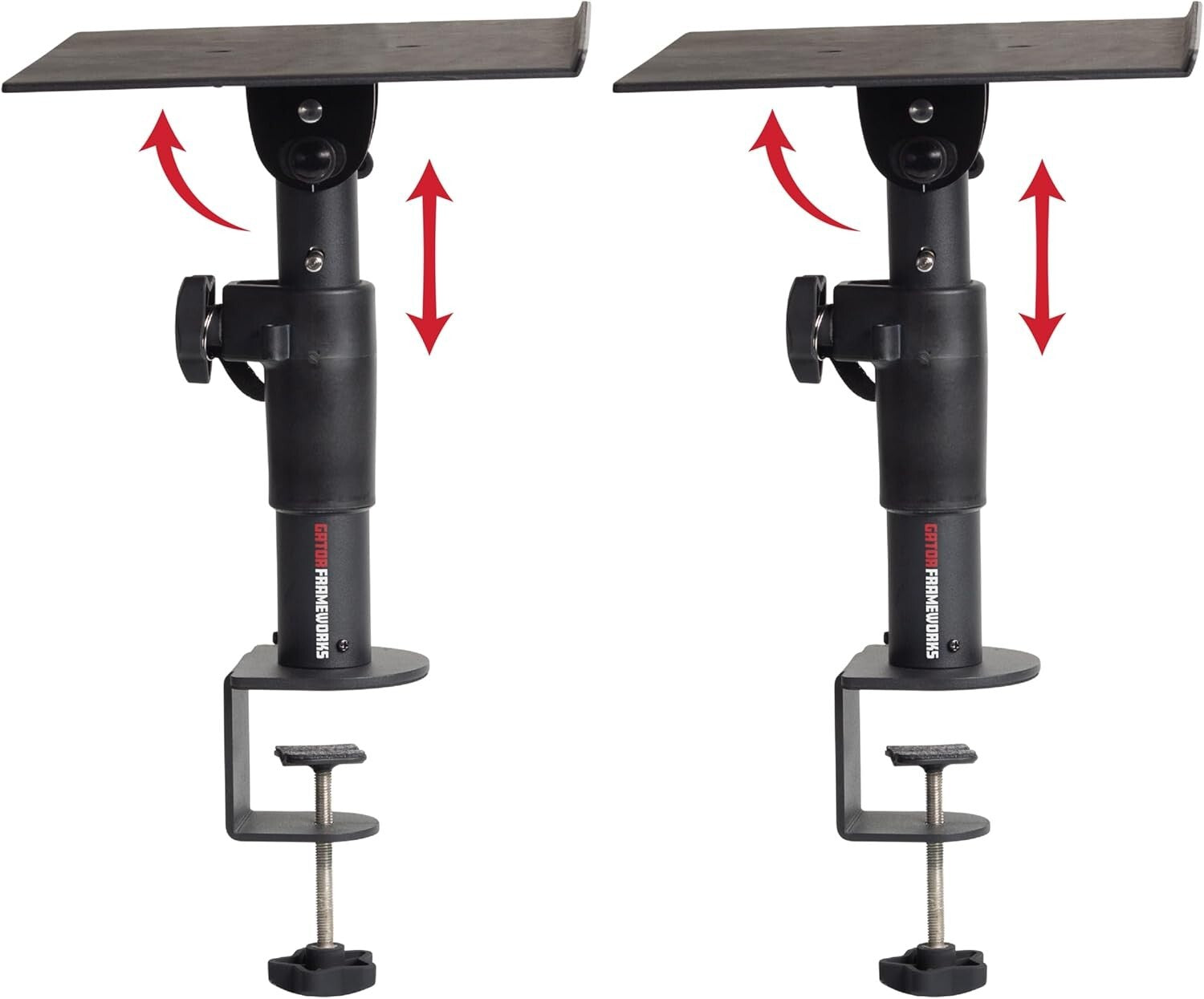 Adjustable Clamp-On Studio Monitor Stands - Elevate Your Audio Experience