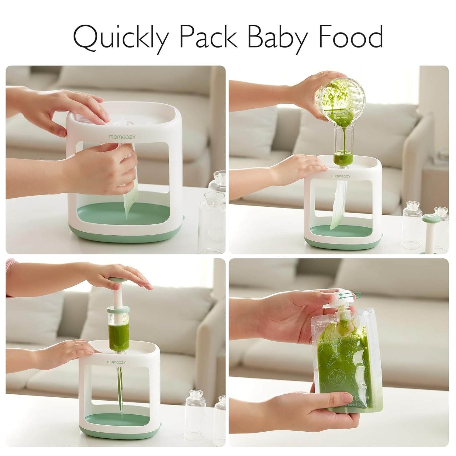 Dishwasher Safe Squeeze Station & Reusable Pouches for Toddlers' Purees