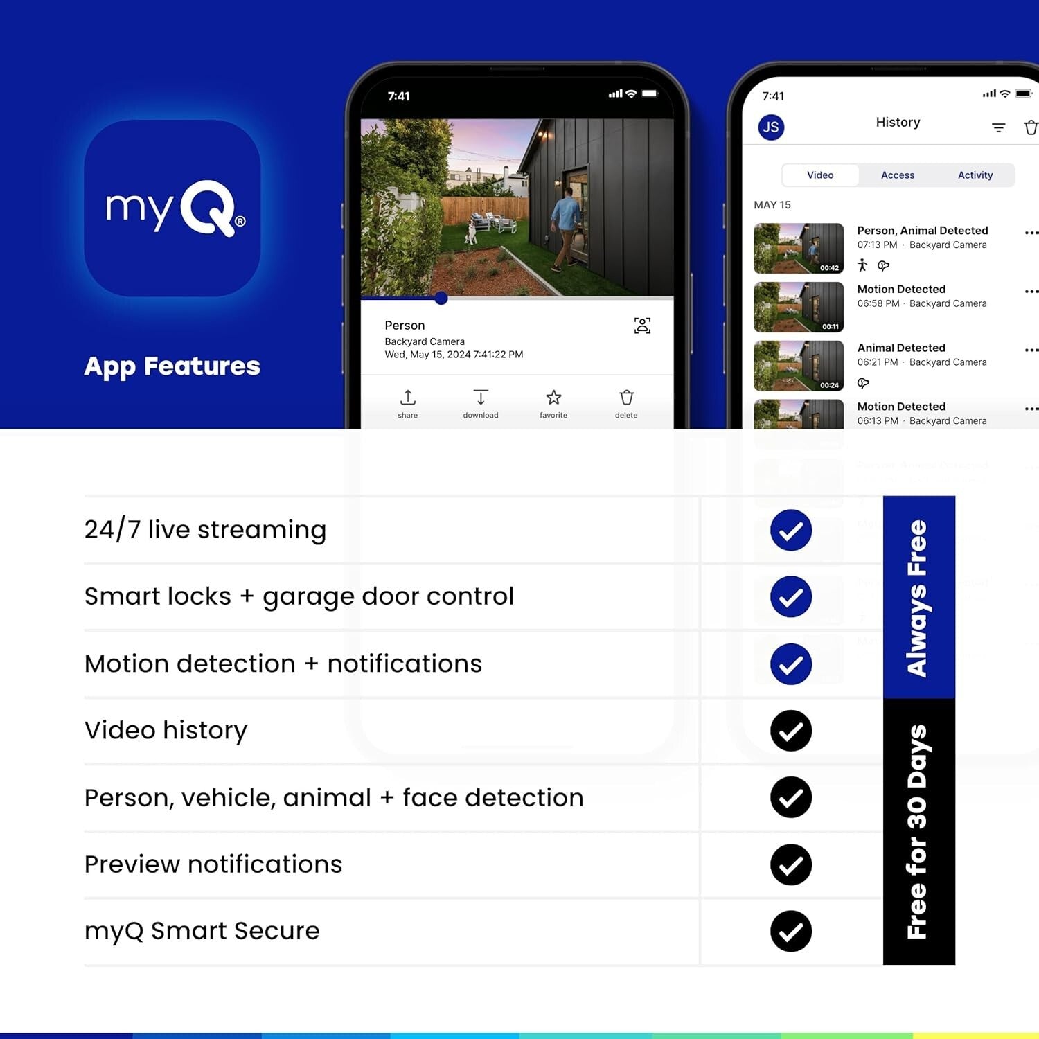 Weatherproof myQ Smart Camera - 1080p HD, Motion Detection & Smartphone Control