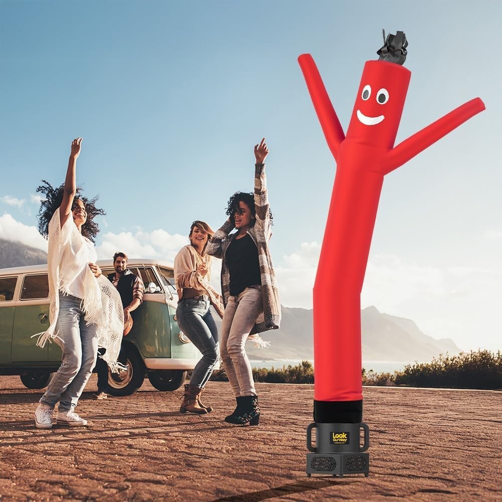 Attention-Grabbing Inflatable Tube Man - 7ft Red Air Dancers Ideal for Business