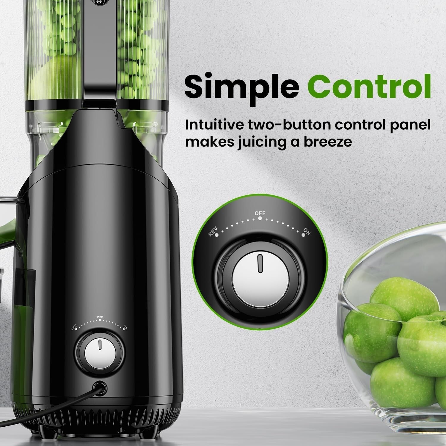 Easy Clean Cold Press Juicer with High Yield Functionality and Safety Features