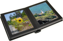 Load image into Gallery viewer, Black Leatherette Bound Photo Album for Family Milestones - 30 Photos, 15 Pages