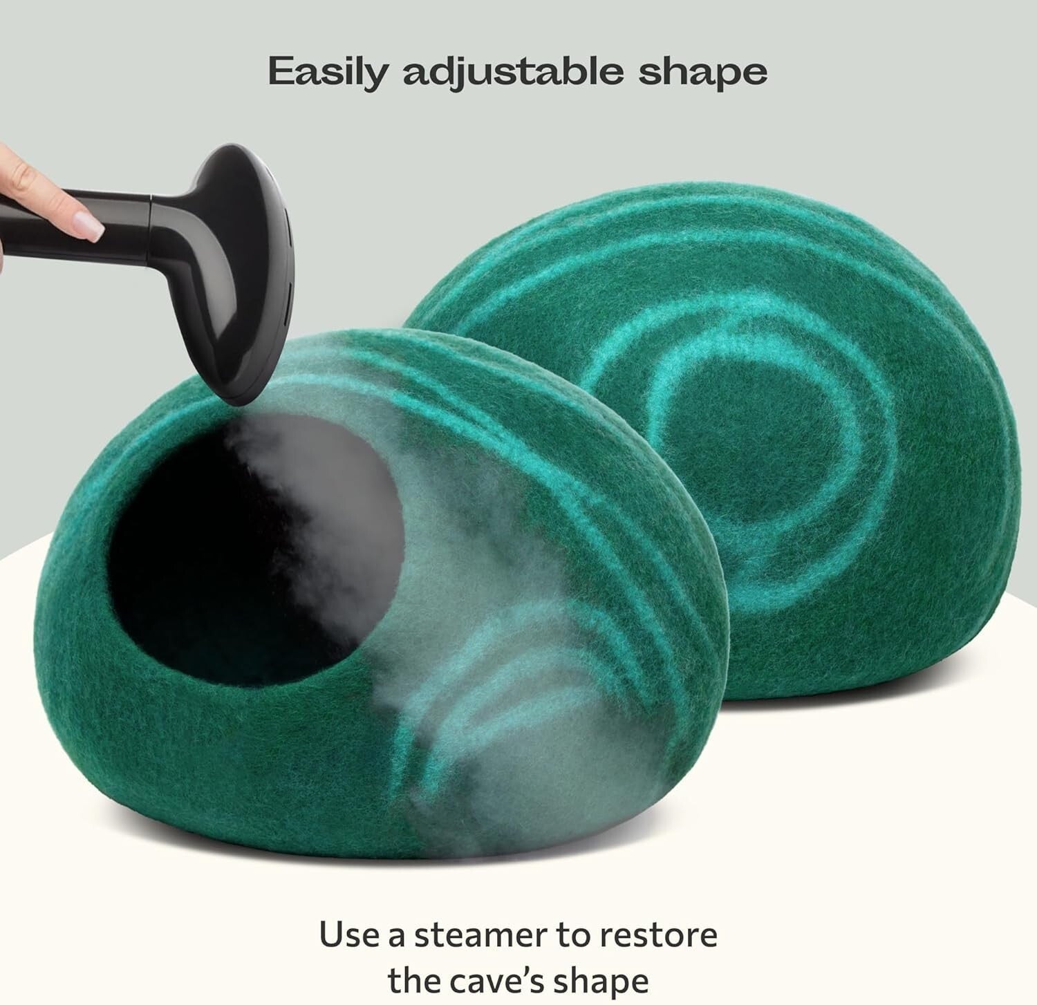 Sleek Dual-Use Cat Cave - 100% Wool Hideaway and Sleep Space for Indoor Cats