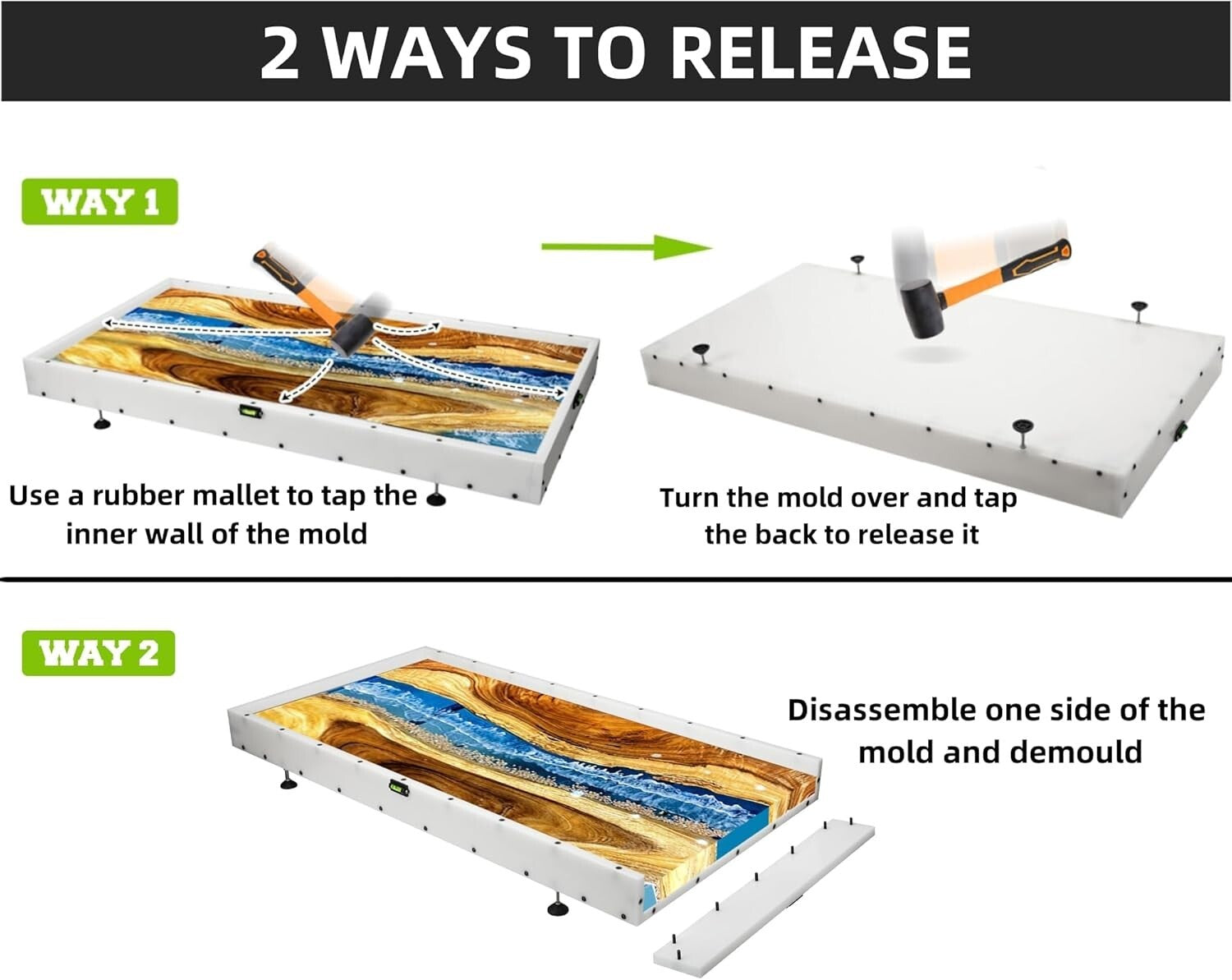 48x24x3 High-Temp Resistant Epoxy Resin Mold with Easy Demoulding Features