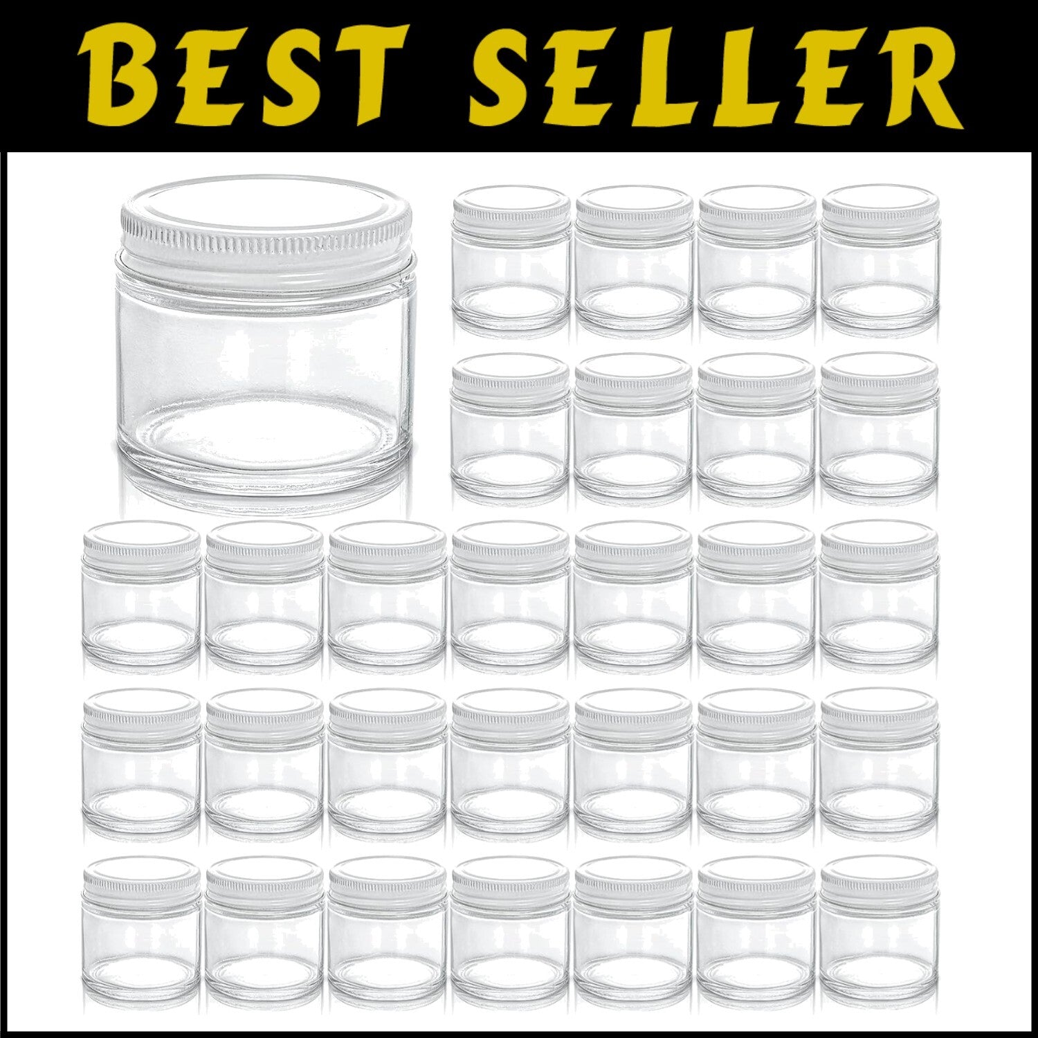 Mini 2 Oz Glass Jars with Airtight Lids - Versatile Storage for DIY & Gifts
