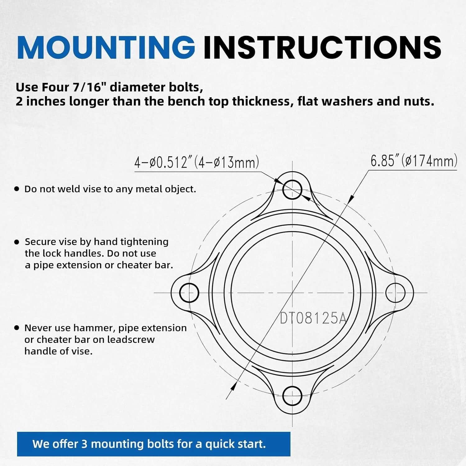 Heavy Duty 6" Bench Vise with 360-Degree Swivel Base & Anvil for Precision Work