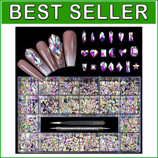 All-in-One Rhinestone Crystal Set with Tools - 2000 Mixed Shapes & Styles