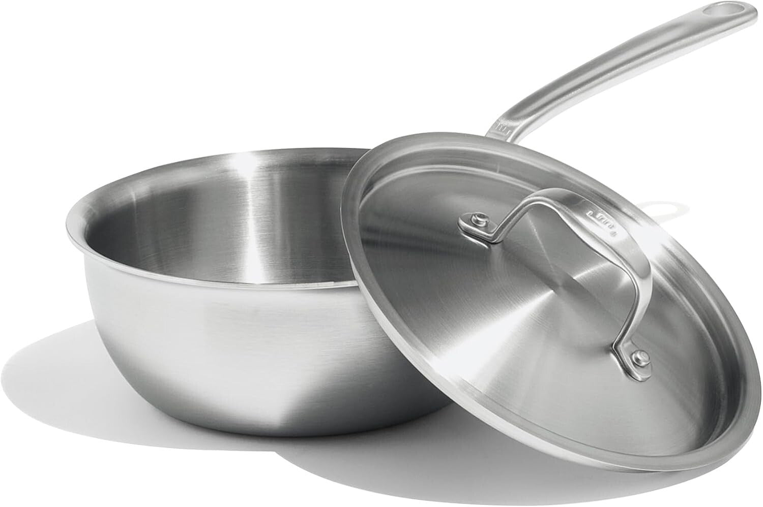 2 Quart Stainless Steel Saucier Pan - 5-Ply Professional Cookware, Made in Italy
