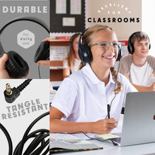 Load image into Gallery viewer, Noise-Isolating Kids Headphones with In-Line Mics - Perfect for Schools