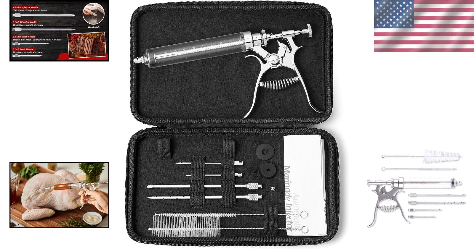 Heavy-Duty Automatic Marinade Injector with Carrying Case - Ideal for BBQs
