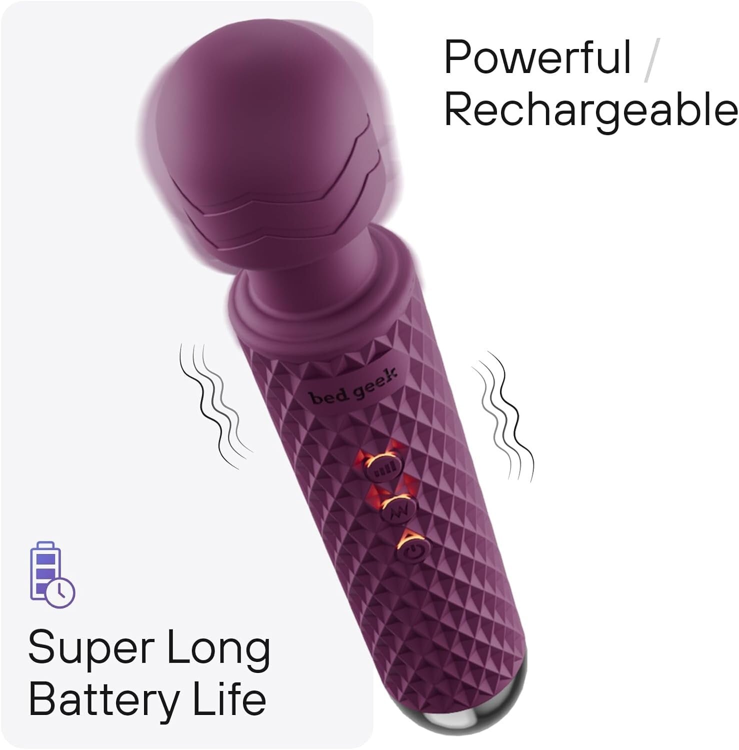 Eco-Friendly Handheld Wand Massager - 8 Speeds, USB Rechargeable & Ultra-Quiet