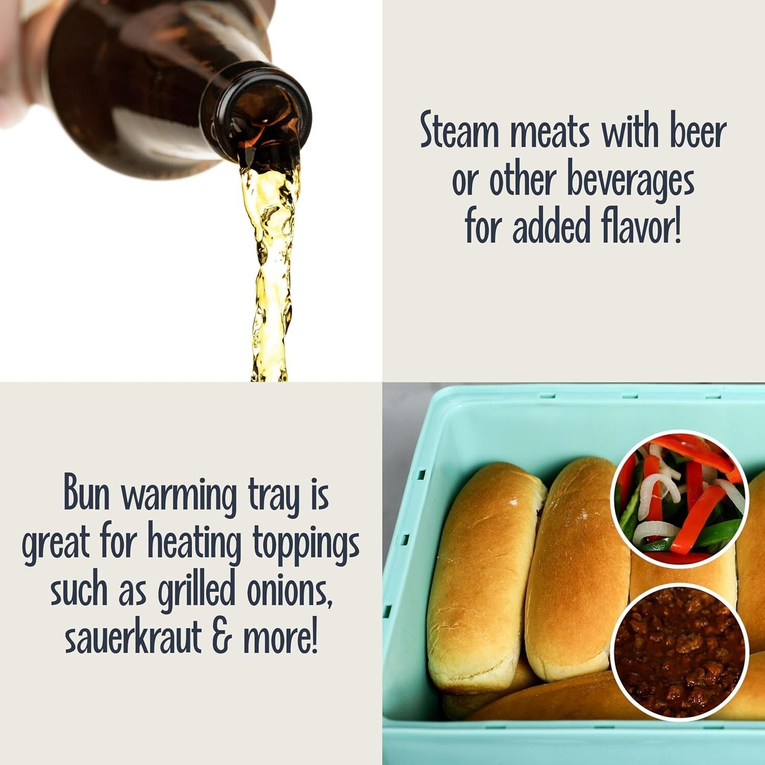 Aqua Hot Dog Steamer with Bun Warmer - Perfect for Parties & Gatherings