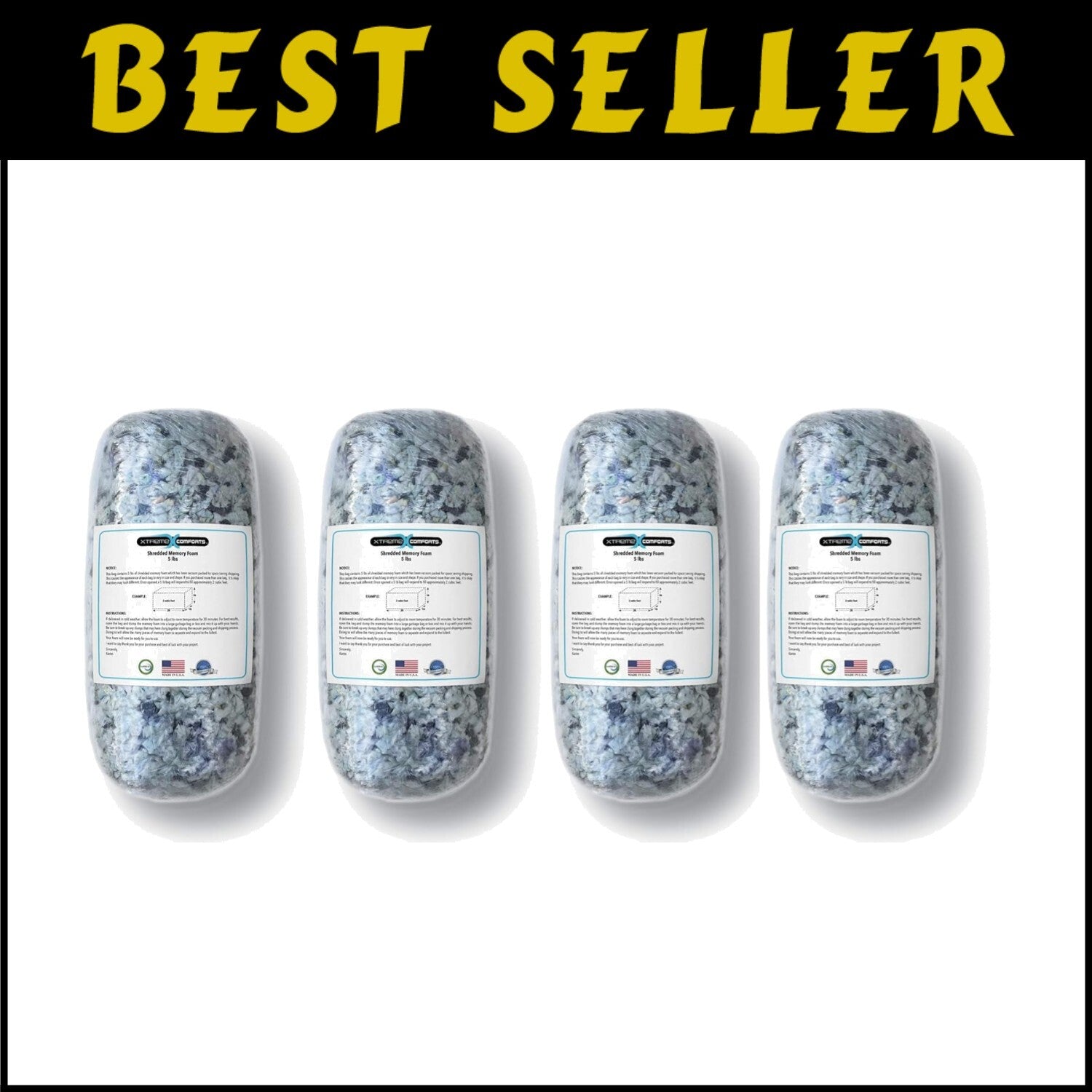 Family-Friendly 20 lb Memory Foam Bean Bag Refill - Easy & Safe Installation