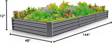 Load image into Gallery viewer, 12x4ft Galvanized Raised Garden Bed Kit - 359 Gallon Capacity for Vegetables