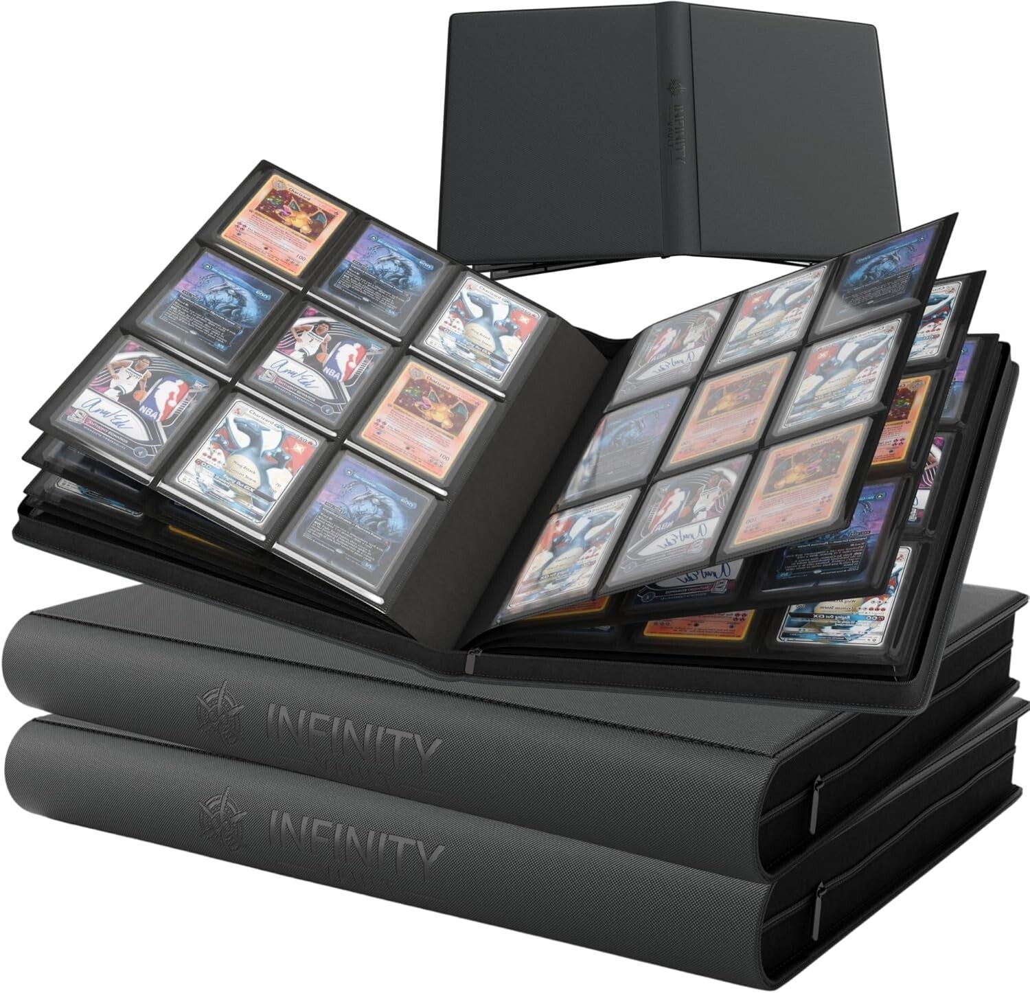 Durable Top Loader Card Binder - 288 Cards, Zippered Closure, Perfect Fit Design