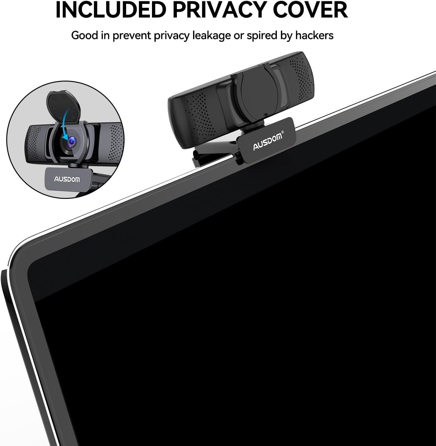 Professional Autofocus Webcam with Privacy Cover and Plug & Play USB Connection