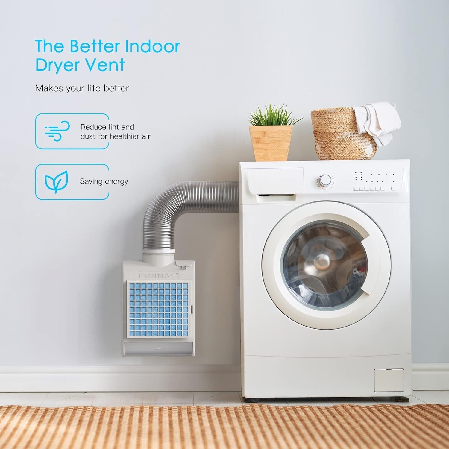 Efficient Indoor Dryer Vent with Water Drawer & Safety Flap for Clean Air