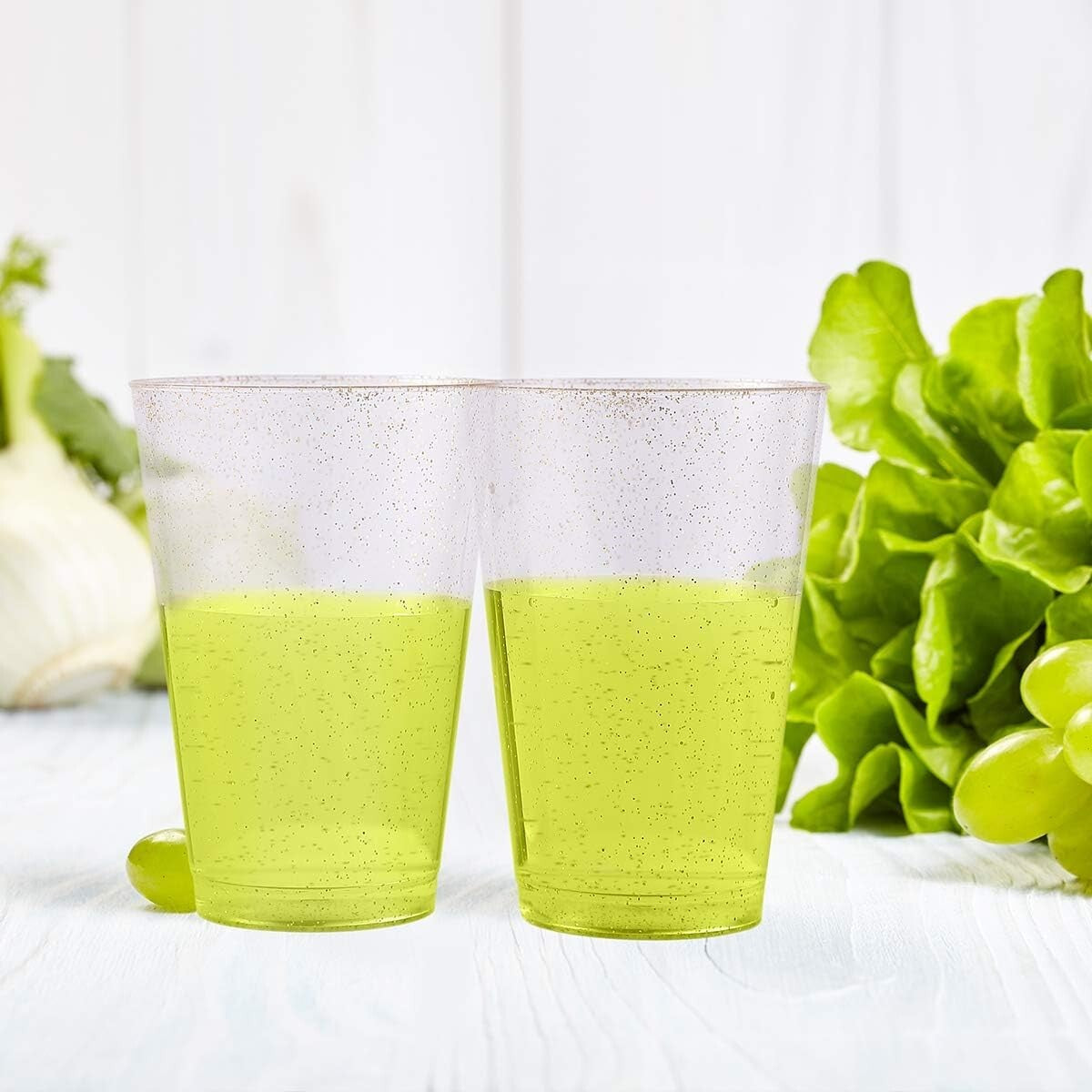 100 Pack Heavy-Duty Gold Glitter Disposable Cups for Elegant Party Celebrations